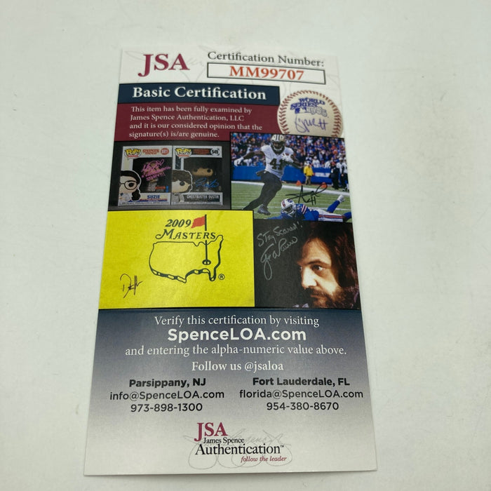 John Sterling Signed Heavily Inscribed STAT Baseball JSA COA RARE!