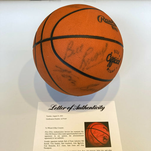 1964-65 Boston Celtics NBA Champs Team Signed Basketball Bill Russell PSA DNA