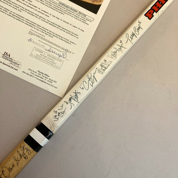 1974-75 Philadelphia Flyers Stanley Cups Champs Team Signed Hockey Stick JSA COA