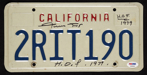 Willie Mays "Hall Of Fame 1979" Signed California License Plate PSA DNA COA