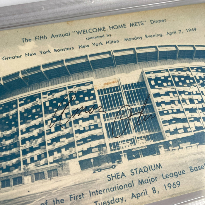 Amos Otis Signed 1969 New York Mets Welcome Home Shea Stadium Postcard PSA DNA