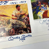 Mickey Mantle Ted Williams Signed Leroy Neiman Triple Crown Photo Litho Beckett