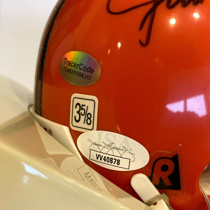 Jim Brown Signed Authentic Riddell Cleveland Browns Mini Helmet JSA COA