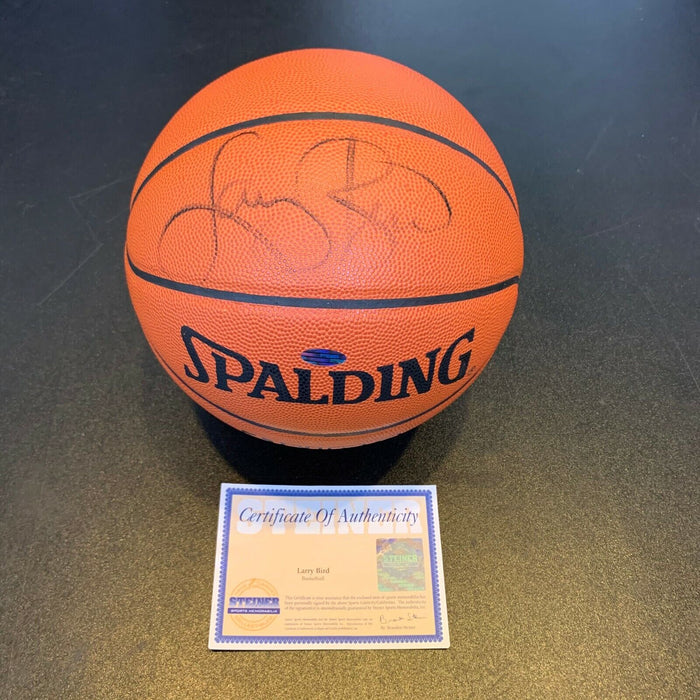 Larry Bird Signed Spalding Official NBA Game Basketball With Steiner COA