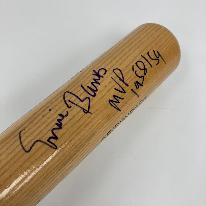 Willie Mays Yogi Berra Ernie Banks MVP Winners Signed Baseball Bat JSA COA