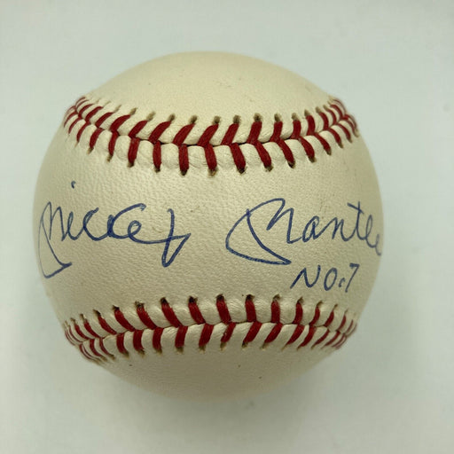 Mickey Mantle No. 7 Signed 1950's American League Joe Cronin Baseball JSA COA
