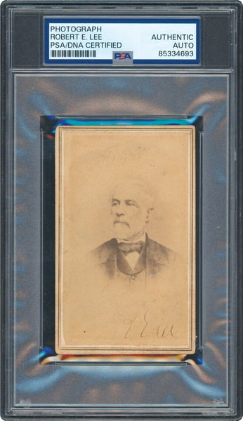 Robert E. Lee Signed Brady CDV Photo Civil War General PSA DNA & Beckett COA