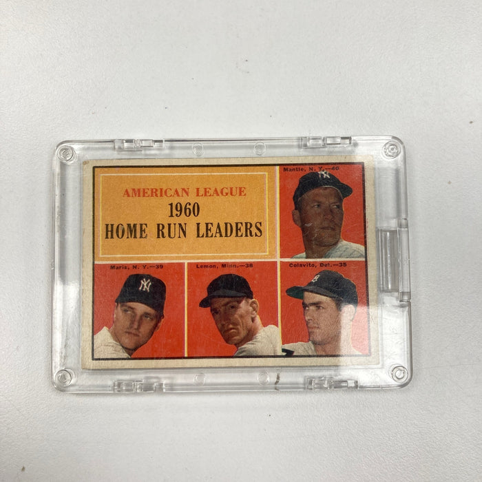 1961 Topps League Leaders Mickey Mantle Roger Maris Jim Lemon #44
