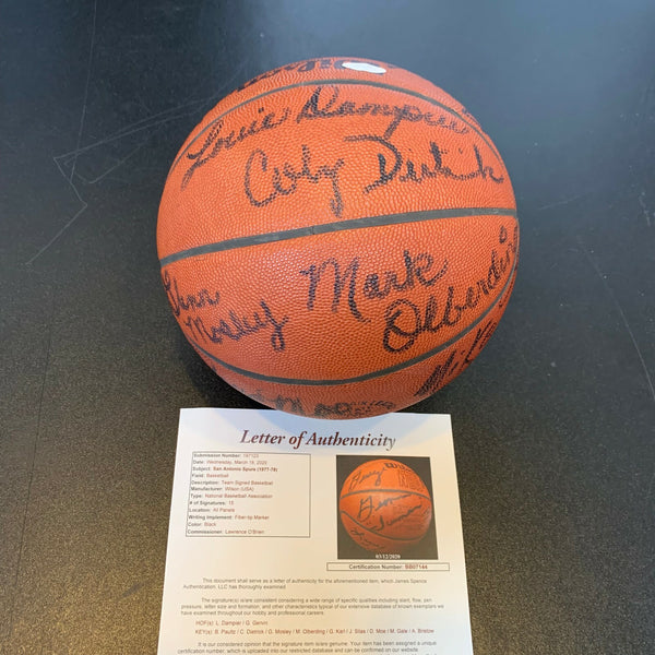 Rare 1977-78 San Antonio Spurs Team Signed Official Wilson Game Basketball JSA