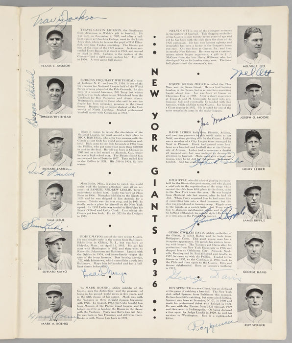 1936 New York Yankees Team Signed World Series Program 51 Sigs Lou Gehrig PSA
