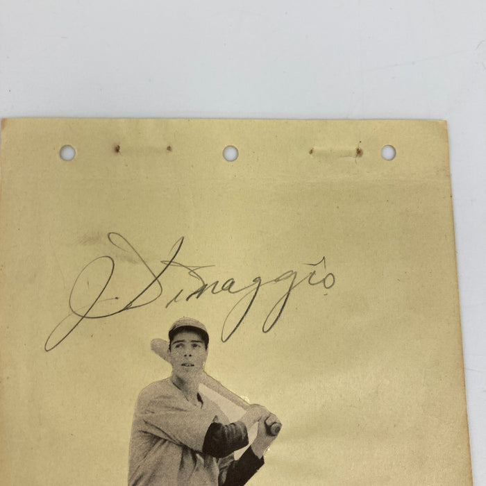 Joe Dimaggio 1930's Rookie Era Signed Album Page JSA COA