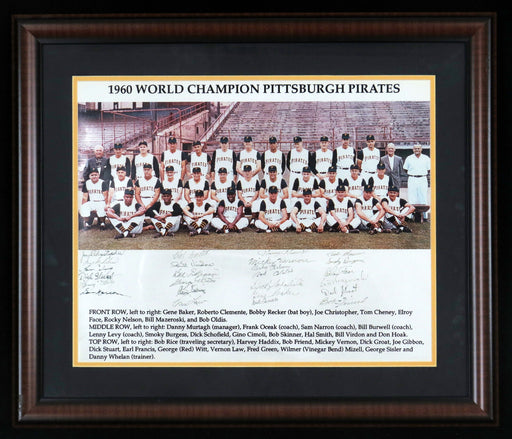 1960 Pittsburgh Pirates World Series Champs Signed Framed 16x20 Photo PSA DNA