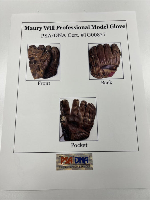 The Finest 1967 Maury Wills Game Used Baseball Glove PSA DNA Brooklyn Dodgers