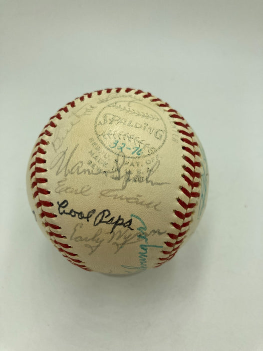 1976 HOF Induction Signed Baseball Lloyd Waner Stan Coveleski Rube Marquard JSA