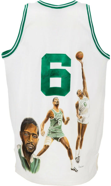 Bill Russell Twice Signed Authentic Mitchell & Ness Boston Celtics Jersey PSA