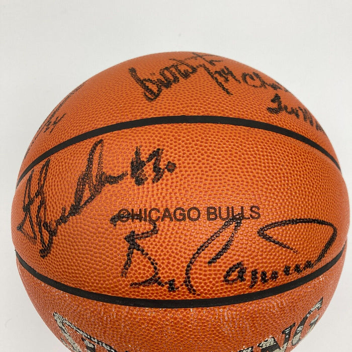 1997-98 Chicago Bulls NBA Champs Team Signed Game Basketball The Last Dance JSA