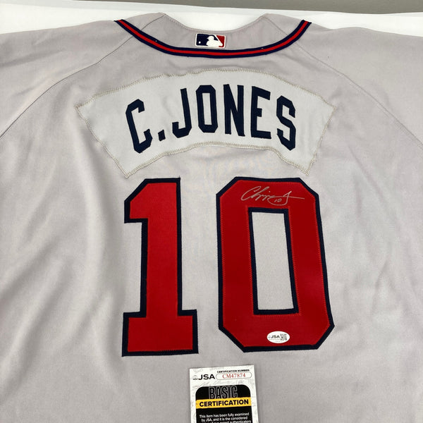 Chipper Jones Signed Authentic Atlanta Braves Russell Jersey JSA COA