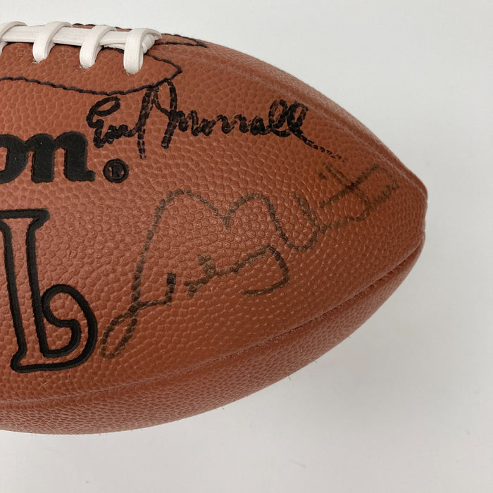 Johnny Unitas Len Dawson Quarterback Legends Signed Football JSA COA