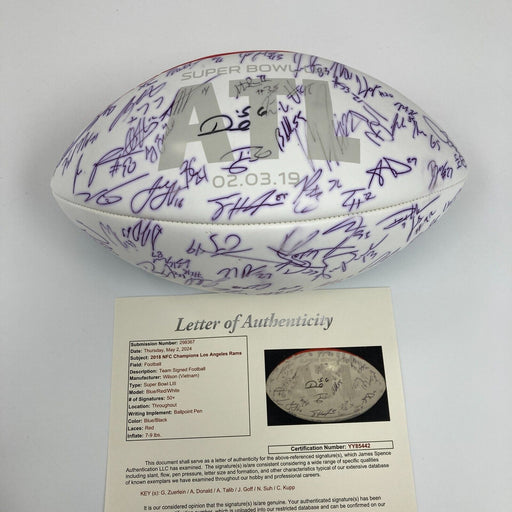 2018 Los Angeles Rams NFC Champs Team Signed Super Bowl Football 50+ Sigs JSA
