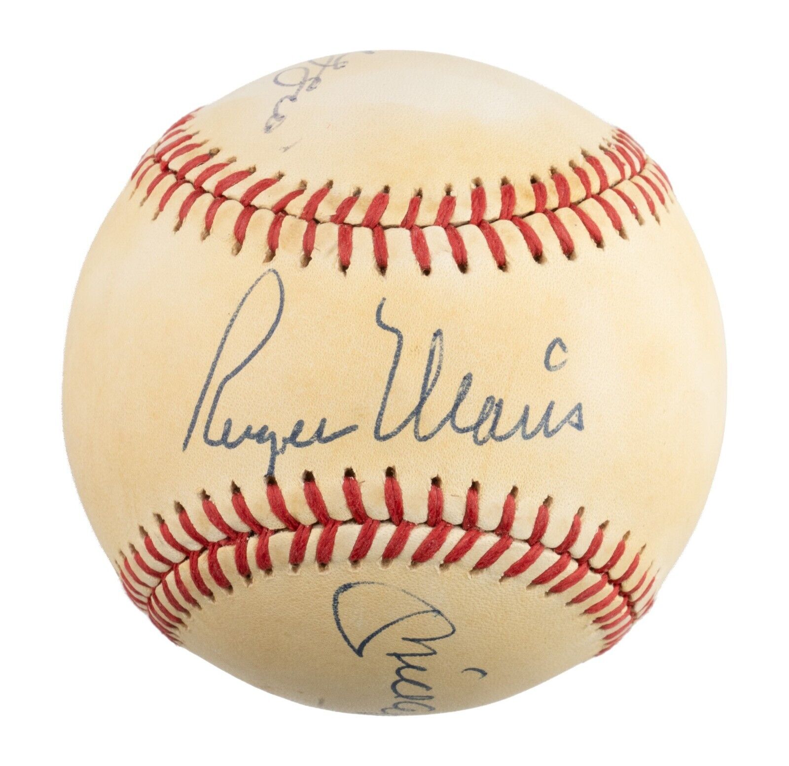 Roger Maris Mickey Mantle & Joe Dimaggio Signed American League Baseball JSA COA