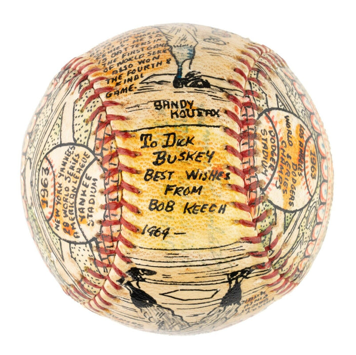 Beautiful Sandy Koufax 1963 World Series George Sosnak Hand Painted Art Baseball