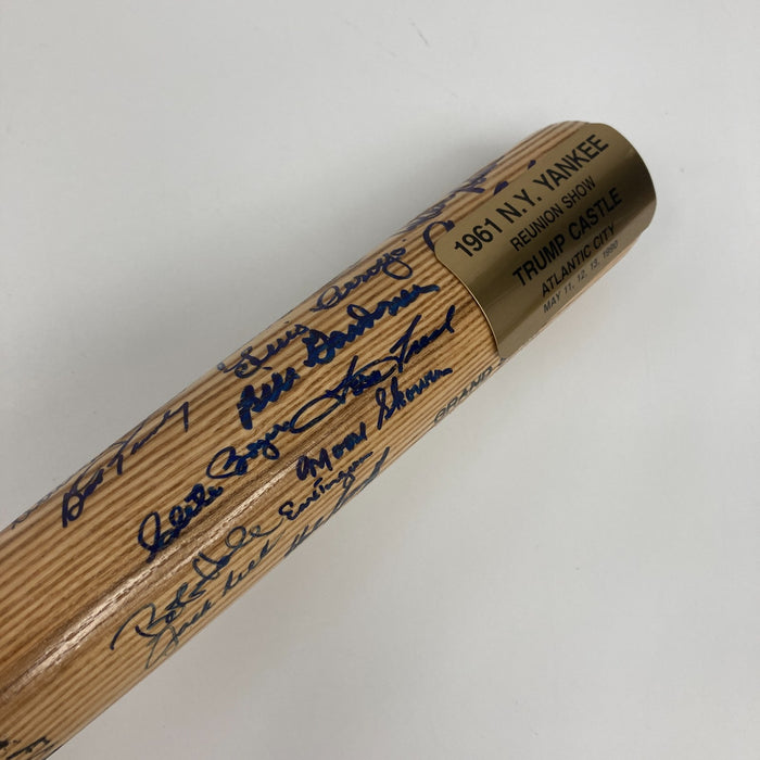 1961 New York Yankees World Series Champs Team Signed Baseball Bat JSA COA