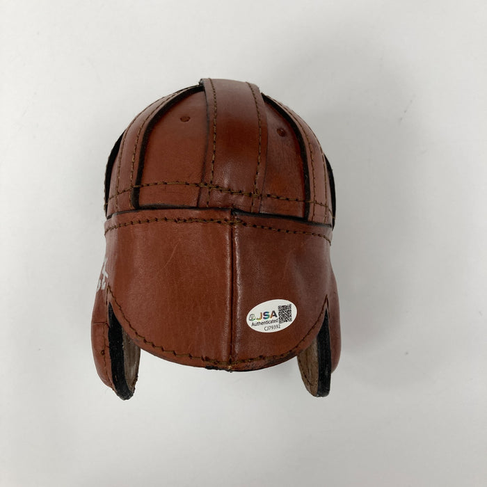 Larry Kelley 1936 Heisman Trophy Yale Signed Vintage Leather Mini Helmet JSA COA