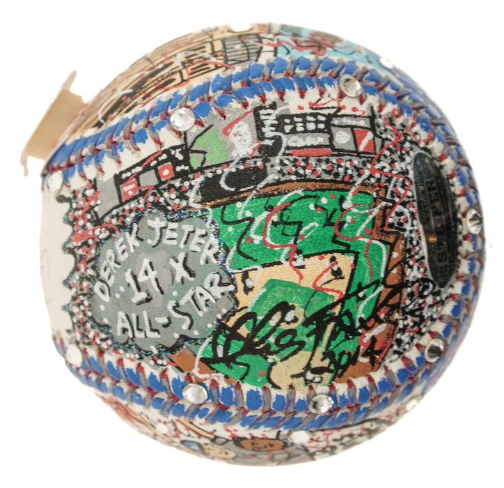 Derek Jeter Signed Charles Fazzino Hand Painted Pop Art Baseball MLB & Steiner