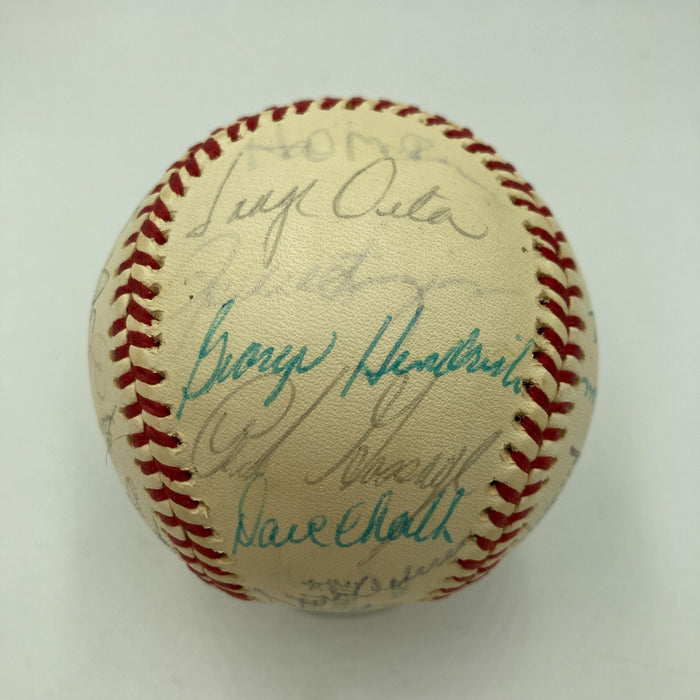 Beautiful 1975 All Star Game Team Signed Baseball Thurman Munson JSA COA