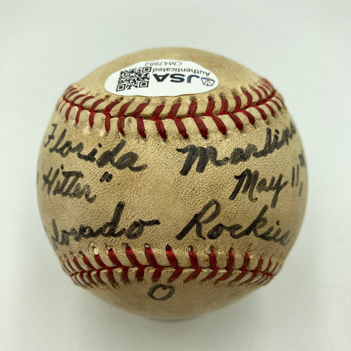 Al Leiter No Hitter Signed Game Used Baseball May 11, 1996 JSA COA