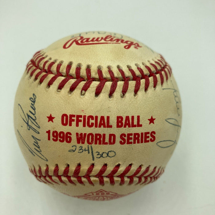 1996 Yankees Team Signed World Series Baseball Derek Jeter Mariano Rivera BAS