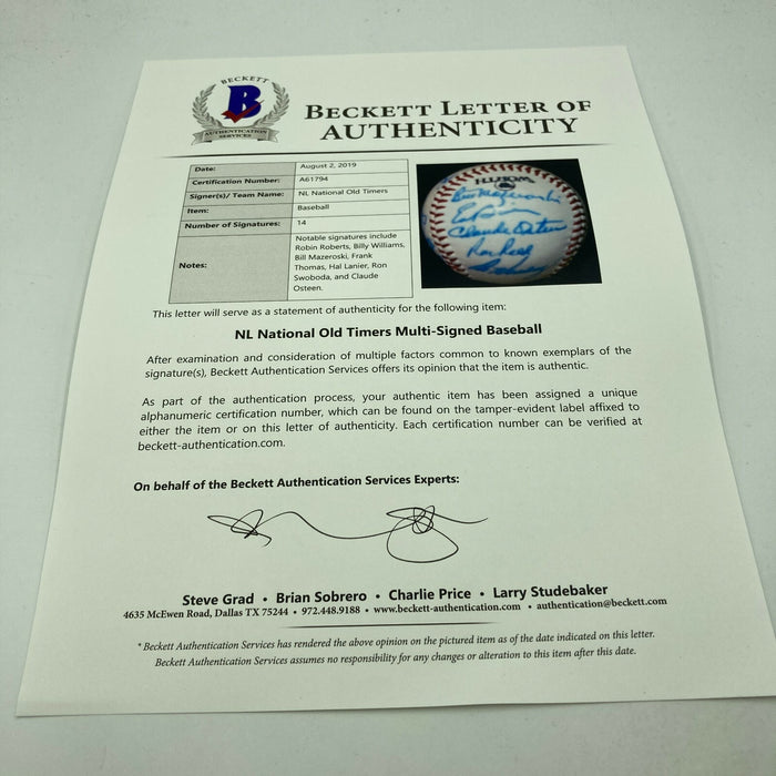 Hall Of Fame Multi Signed Cracker Jack Old Timers Game Baseball Beckett COA