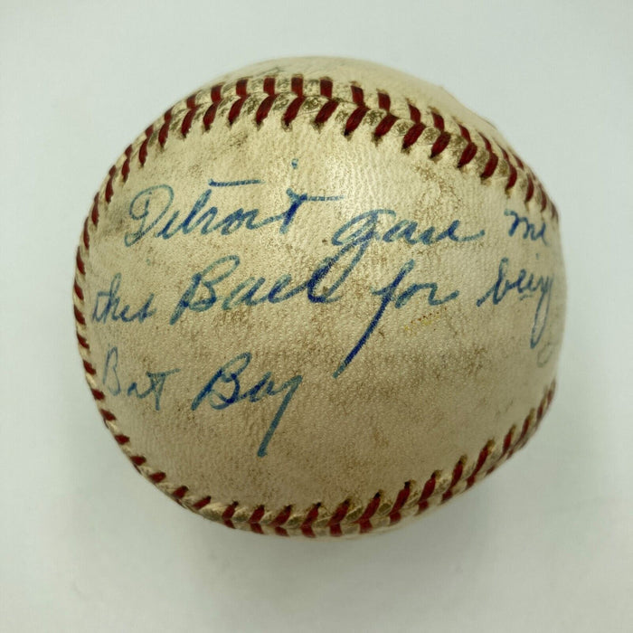 Gabby Hartnett Edd Roush Don Drysdale Signed Game Used Baseball From Bat Boy JSA