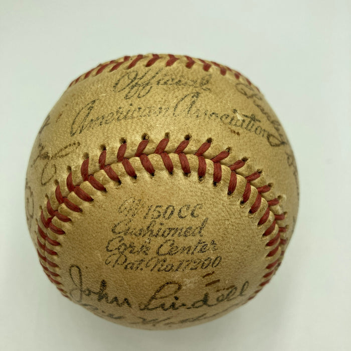 Phil Rizzuto 1940 Kansas City Blues Rookie Minor League Team Signed Baseball JSA