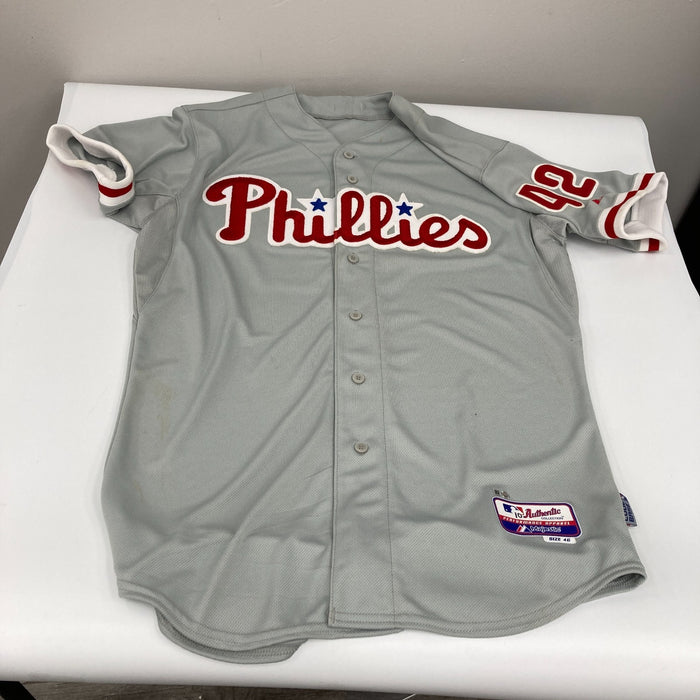 Larry Bowa 2015 Philadelphia Phillies Game Issued Jersey MLB Authentic Hologram