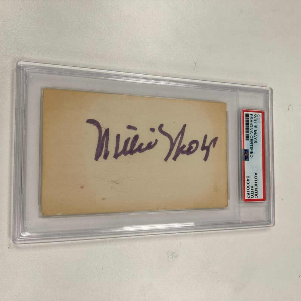 Vintage 1960 Willie Mays Signed Index Card PSA DNA Certified