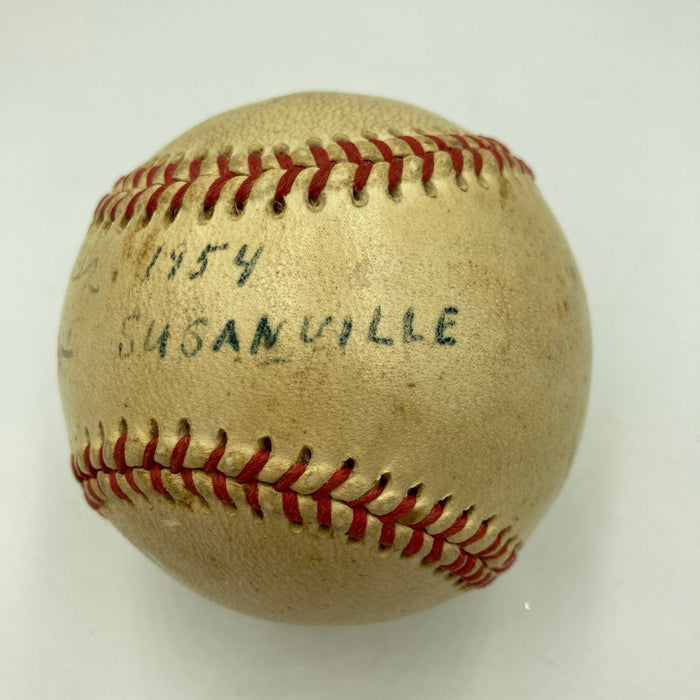 Satchel Paige Single Signed Vintage 1954 Minor League Baseball JSA COA