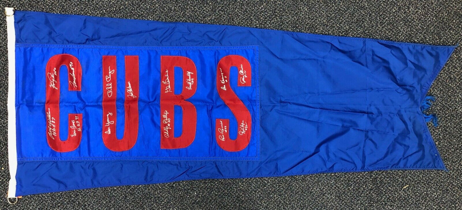 1969 Chicago Cubs Team Signed Huge Wrigley Field Cubs 30" x 69" Stadium Flag JSA