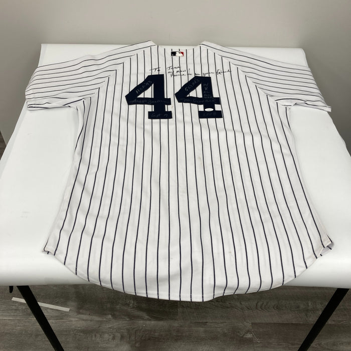 Reggie Jackson Signed Heavily Inscribed STATS New York Yankees Jersey JSA