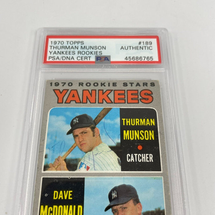 1970 Topps Thurman Munson Signed Rookie RC #189 PSA DNA One Of Four Known