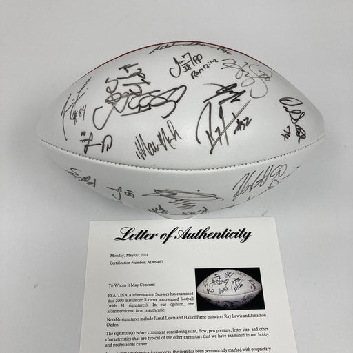 2000 Baltimore Ravens Super Bowl Champs Team Signed NFL Wilson Football PSA DNA