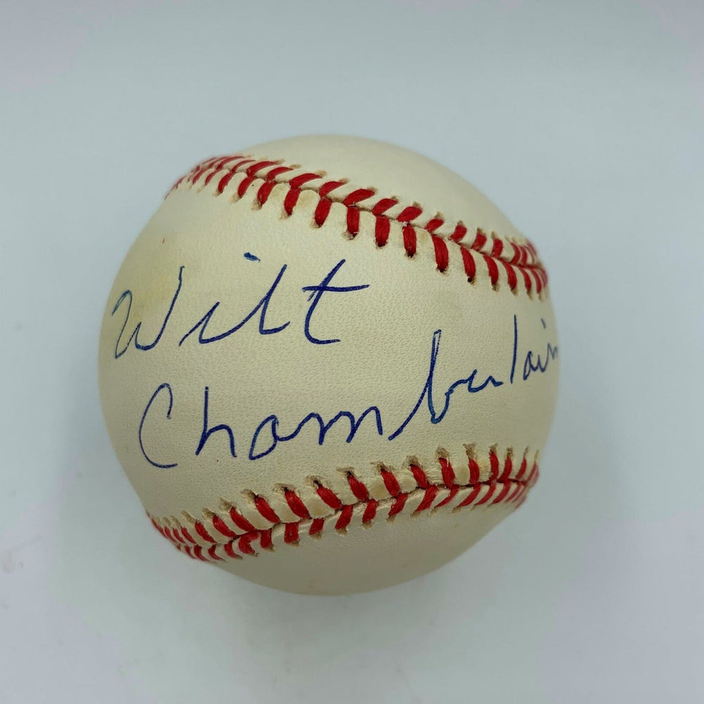 Beautiful Wilt Chamberlain Single Signed American League Baseball With JSA COA