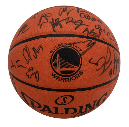 2017-18 Golden State Warriors NBA Champs Team Signed Basketball Steph Curry BAS