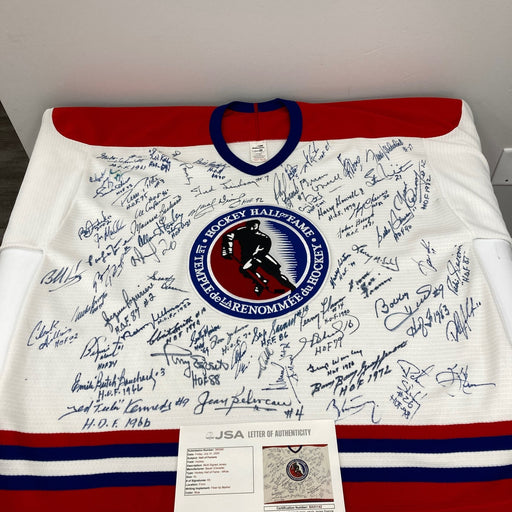 NHL Hall Of Fame Signed Hockey Jersey With 63 Signatures! Wayne Gretzky JSA COA