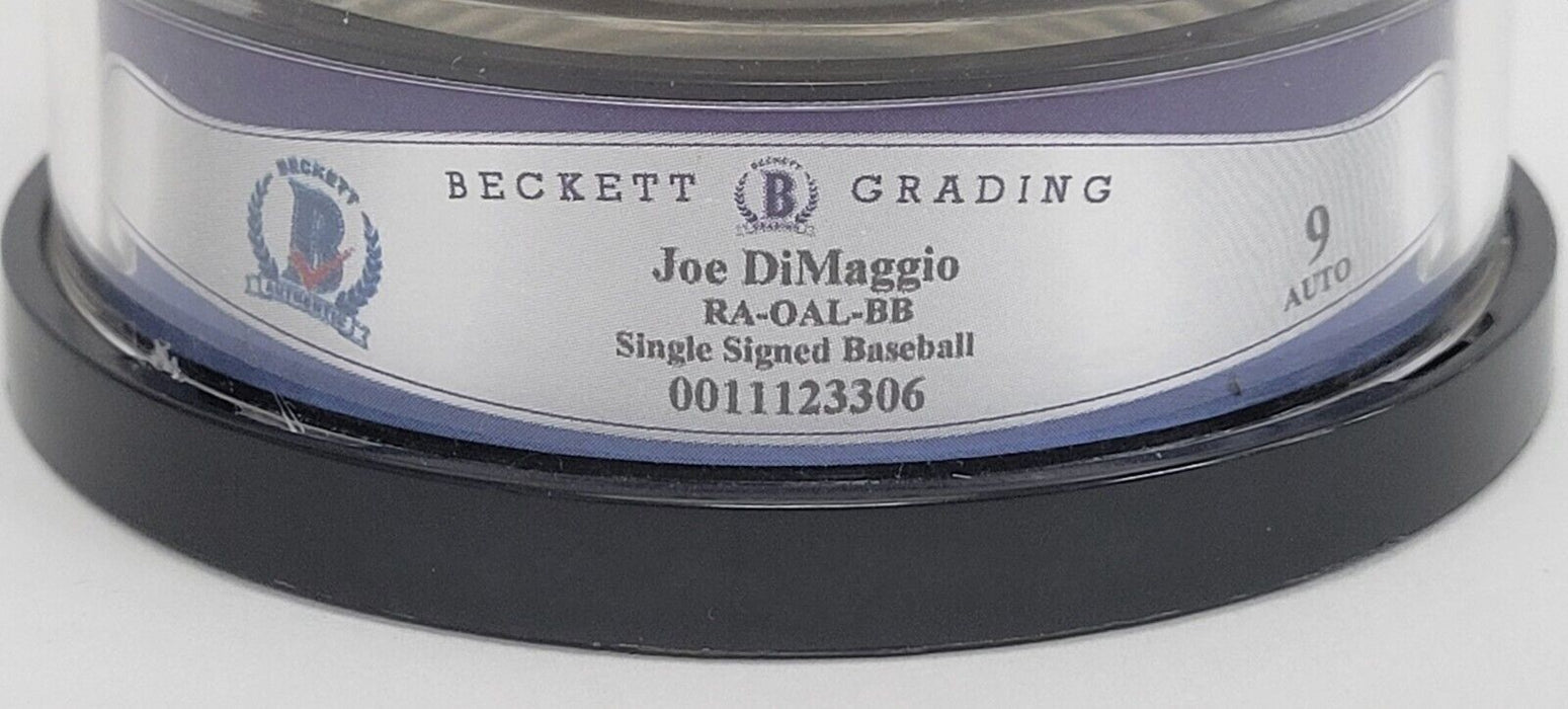 Joe DiMaggio Signed American League Baseball Beckett Graded 9 MINT
