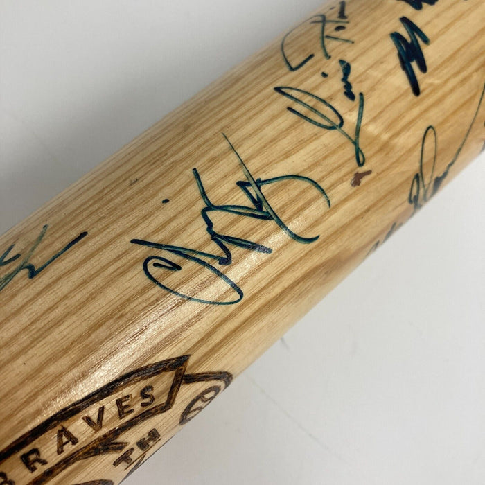 1995 Atlanta Braves World Series Champs Team Signed Baseball Bat JSA COA