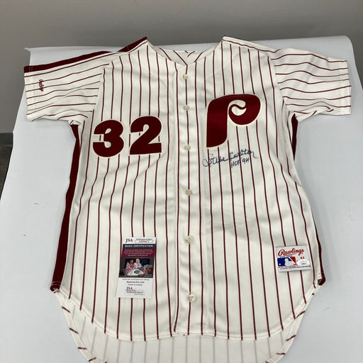 Steve Carlton HOF 1994 Signed Philadelphia Phillies Game Model Jersey JSA COA