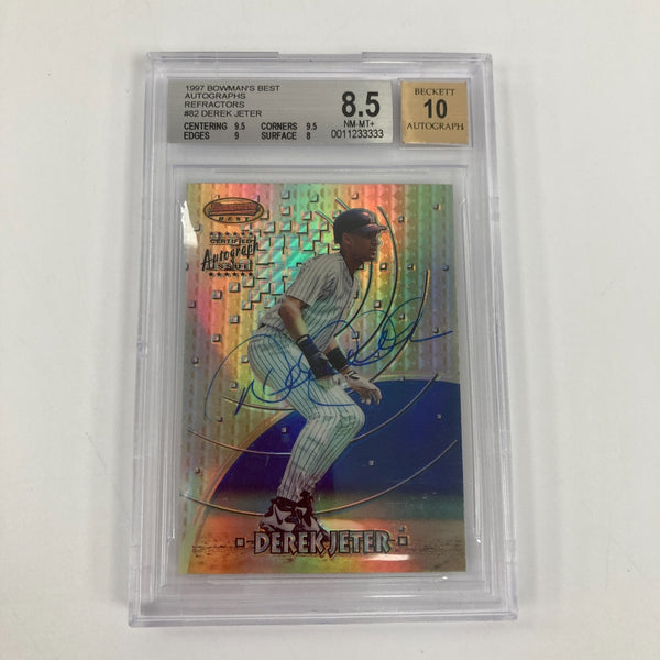 1997 Bowman’s Best Derek Jeter Refractor Auto BGS 8.5 Auto 10