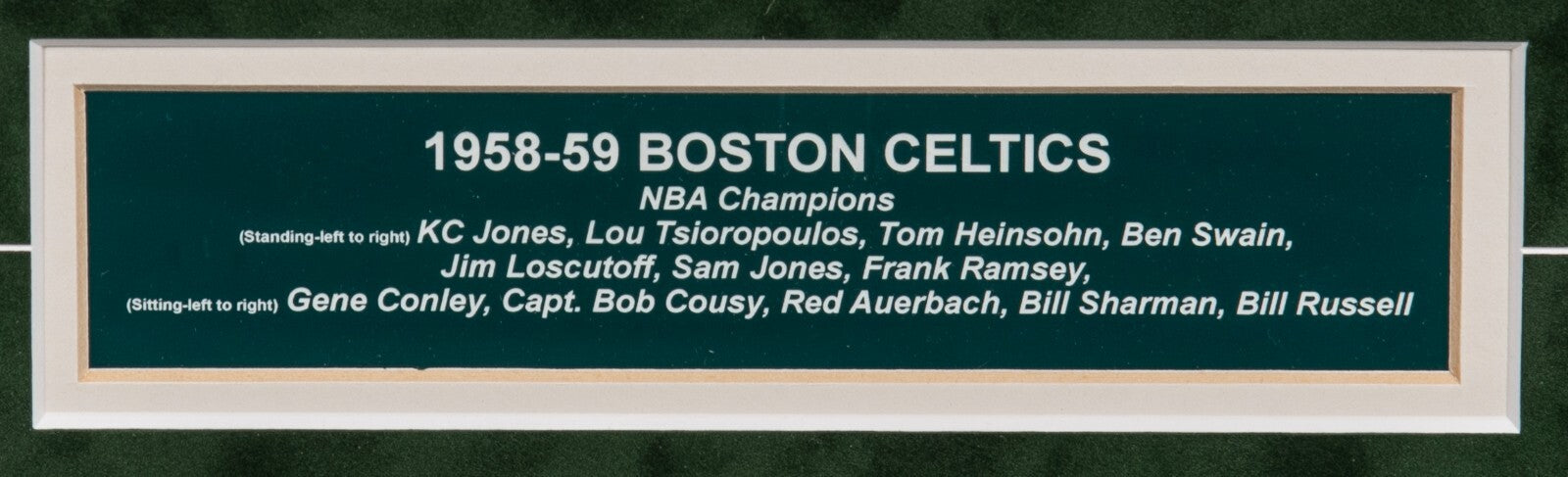1958-59 Boston Celtics NBA Champs Team Signed 18x24 Photo Bill Russell Beckett