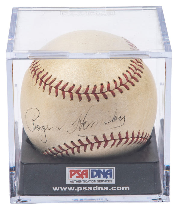 The Finest Rogers Hornsby Single Signed 1935 American League Baseball PSA & JSA